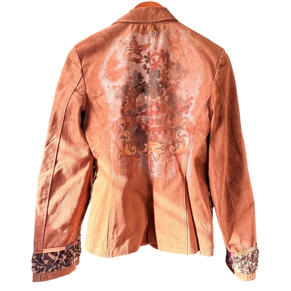 Save The Queen Suede Leather Italian Made‎ Jacket Women's Size Extra Large - Picture 4 of 9